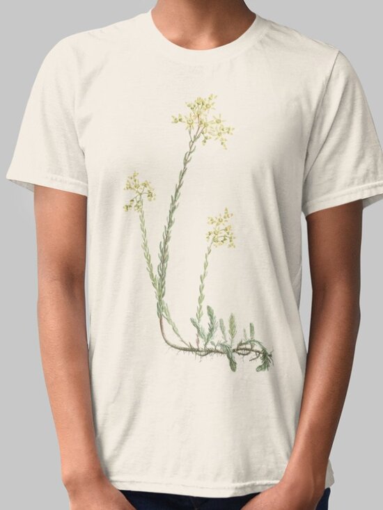 Outfit Bits Tops - Reflexed Stonecrop Vintage Floral Print Short Sleeve Graphic Tee T-shirt S-XXL